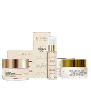Hudreparationssnigelmucincreme 50ml + Hudreparationssnigelmucinenserum 60ml + Hyaluronsyra + Kollagen Pro Age ögonkräm 30ml