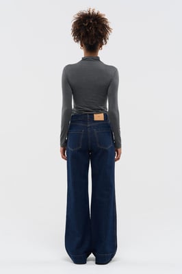 BENU Dames Donkerblauwe Wide Leg Jeans