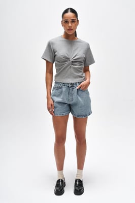 BENU Dames Blauw Grijze Denim Shorts