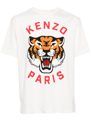 Lucky Tiger Printed T-Shirt in White