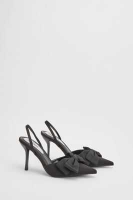 Marianna Bow Detail High Heel Slingback Court Shoes