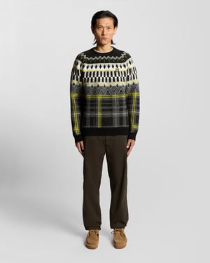 Fair Isle Stickad Tartantröja