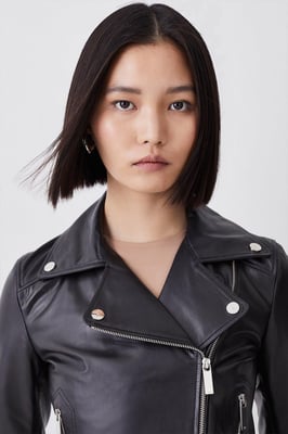 Leather Shrunken Biker Jacket