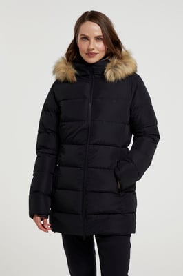 'Nola' Women's Long Padded Jacket Waterproof Winter Warm Coat Black