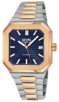 Gevril Men's Grand Concourse IPRG Case, Blue Dial, IPRG Bracelet Watch