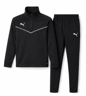 Kids Teamrise Quarter 1/4 Zip Full Tracksuit in Black