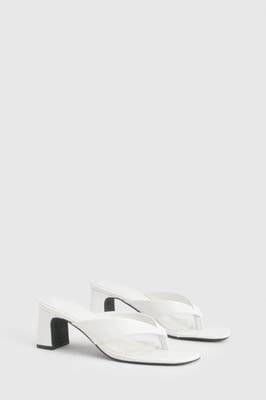 Croc Low Block Toe Post Heeled Mules