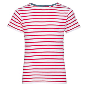 SOLS Kinderen/Kinderen Miles Ronde Hals T-Shirt (Wit/rood)