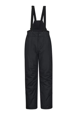 'Dusk' Men's Short Ski Pants Insulated Fleece Lined Snowproof Winter Salopettes Black