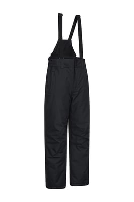 'Dusk' Men's Short Ski Pants Insulated Fleece Lined Snowproof Winter Salopettes Black