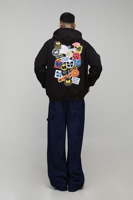 Tall Oversized Wu-Tang License Printed Hoodie
