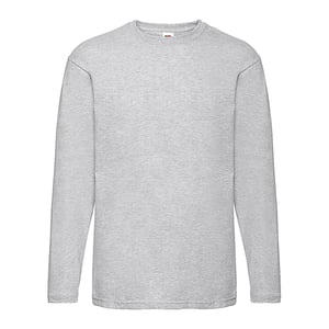 Fruit of the Loom Heren Valueweight Heather T-shirt met lange mouwen (Heide Grijs)