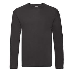 Fruit of the Loom Unisex Original T-shirt met lange mouwen voor volwassenen (Zwart)
