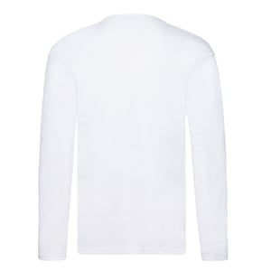 Fruit of the Loom Unisex Original Effen T-shirt met lange mouwen voor volwassenen (Wit)