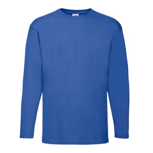 Fruit of the Loom Heren Valueweight T-shirt met lange mouwen (Koningsblauw)