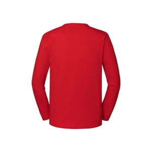 Fruit of the Loom Heren Iconic 195 Premium Ringspun Cotton T-shirt met lange mouwen (Rood)