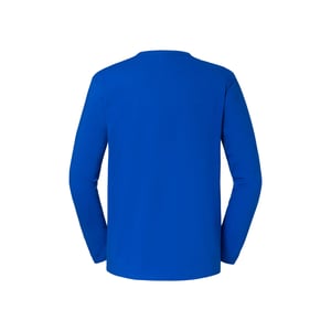 Fruit of the Loom Heren Iconic 195 Premium Ringspun Cotton T-shirt met lange mouwen (Koningsblauw)