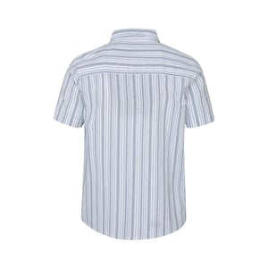 Mountain Warehouse Heren Derby Stripe Katoenen Overhemd Met Korte Mouwen (Blauw)