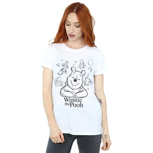 Disney Dames/Dames Winnie De Poeh Collage Schets Katoenen Vriendje T-shirt (Wit)