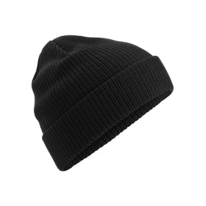 Beechfield Fijn gebreide Organic muts (Zwart)