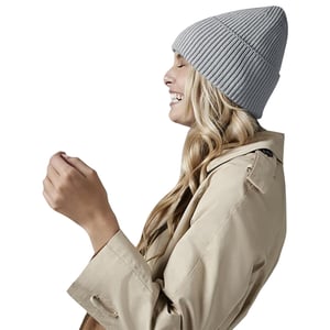 Beechfield Gebreide oversized muts (Lichtgrijs)