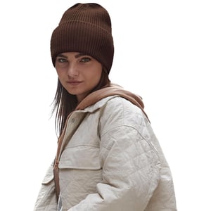 Beechfield Gebreide oversized muts (Walnoot)