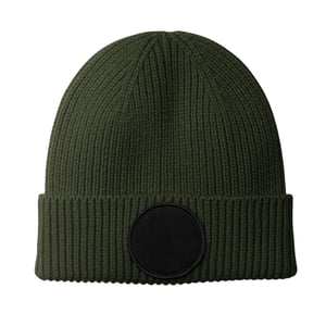 Beechfield Fashion cirkelvormige patch muts (Olijfgroen/zwart)
