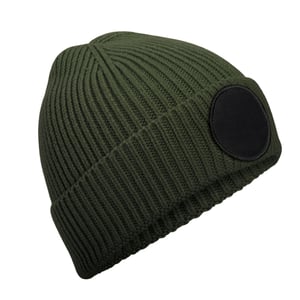 Beechfield Fashion cirkelvormige patch muts (Olijfgroen/zwart)