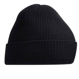 Beechfield Geribde muts Polylana (Zwart)