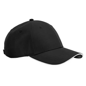 Beechfield Team Sport-Tech Cap (Zwart/Wit)