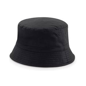 Beechfield Unisex omkeerbare emmerhoed voor volwassenen (Zwart/lichtgrijs)