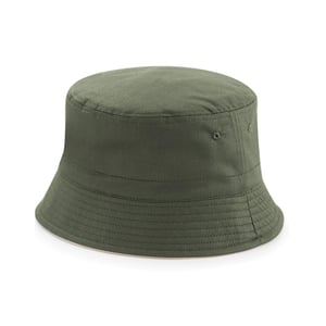 Beechfield Unisex omkeerbare emmerhoed voor volwassenen (Olijf/steen)