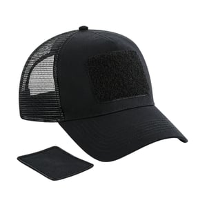 Beechfield Patch Snapback-truckkap (Zwart)