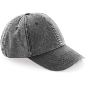 Beechfield Unisex Laag Profiel Vintage Denim-Look Cap (Vintage Zwart)
