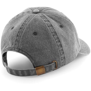 Beechfield Unisex Laag Profiel Vintage Denim-Look Cap (Vintage Zwart)