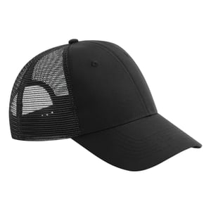 Beechfield Urbanwear 6 Paneel Gerecycled Snapback Trucker Cap (Zwart)