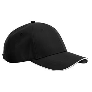 Beechfield Team Sports-Tech Baseballpet (Zwart/Wit)