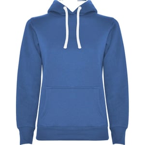 Roly Dames/Dames Urban Hooded Polycotton Sweatshirt (Koningsblauw/Wit)