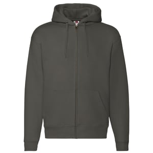 Fruit of the Loom Premium Hoodie med full dragkedja för herrar (Kol)