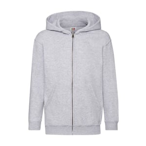 Fruit of the Loom Kinder/Kids Classic Heather Full Zip Hoodie (Heide Grijs)