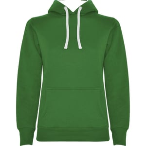 Roly Dames/Dames Urban Hooded Polycotton Sweatshirt (Kelly Groen/Wit)