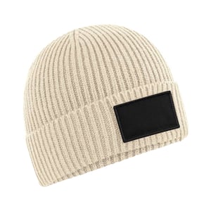 Beechfield Fashion Patch muts (Havermout/zwart)