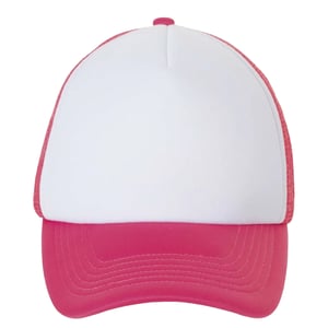 SOLS Bubble Colour Block Baseball Cap (Wit/neon-koraal)