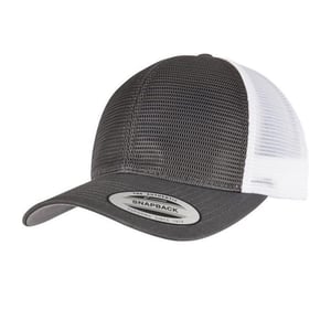Flexfit 360 Tweekleurige Omnimesh Cap (Houtskool/Wit)