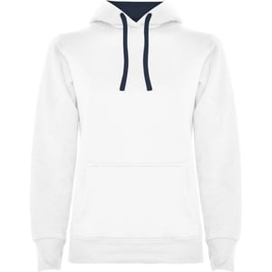 Roly Dames/Dames Urban Hooded Polycotton Sweatshirt (Wit/Zwaar Blauw)