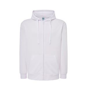JHK Unisex Vuxen Enfärgad Hel Zip Hoodie (Vit)