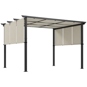 4goodz Pergola metaal 3x3,5 mtr met harmonica zonwering uv- en waterafstotend