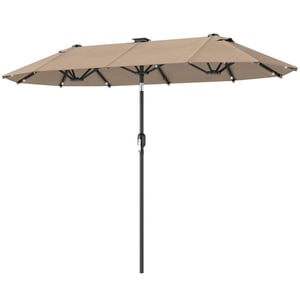 4goodz Led duo-parasol xl 292x150 cm met led verlichting creme