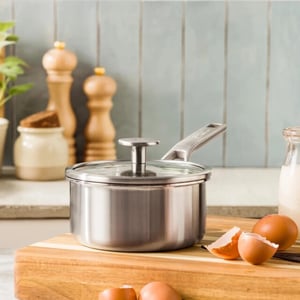 BK Cookware Bk maestro rvs steelpan sauspan 16cm met glasdeksel
