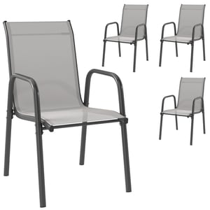 4goodz 4 stuks comfortabele tuinstoelen stapelbaar -